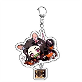 Anime Demon Slayer Móc Khóa Hoạt Hình Tanjirou Kamado Nezuko Tomioka Giyuu Kimetsu No Yaiba Acrylic Hai Mặt Mó