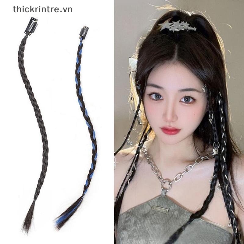 THI 1 Cái Y2k Cay Bé Gái Bím Tóc Đuôi Ngựa Tóc Cho Nữ Tổng Hợp Bện Tóc Giả Với Kẹp BB Mạnh VN