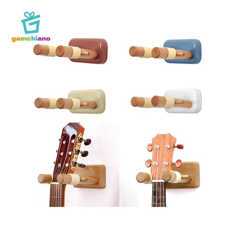 Giá treo tường đàn Guitar, Móc treo đàn Ukulele có ốc vít, Giá đỡ đàn Guitar, Gỗ