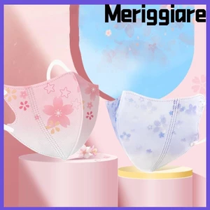 MERIGGIARE 10 Chiếc Mặt Dùng Một Lần, Thiết Kế Gradient In Màu Chống Bụi, Chăm Sóc Sức Khỏe Mặt Chữ V 3 Lớp Bảo Vệ Mặt Nữ