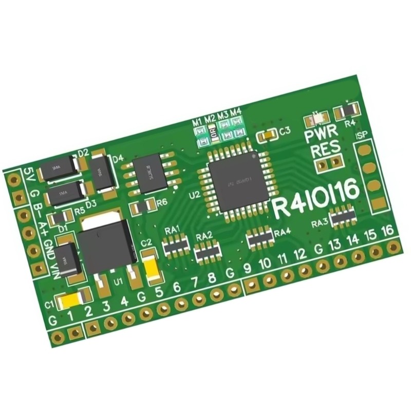 Boom 16CH 5 TRONG 1 Modbus Rtu Mô-đun IO kỹ thuật số RS485 NPN DI-DO Pin Cores Board