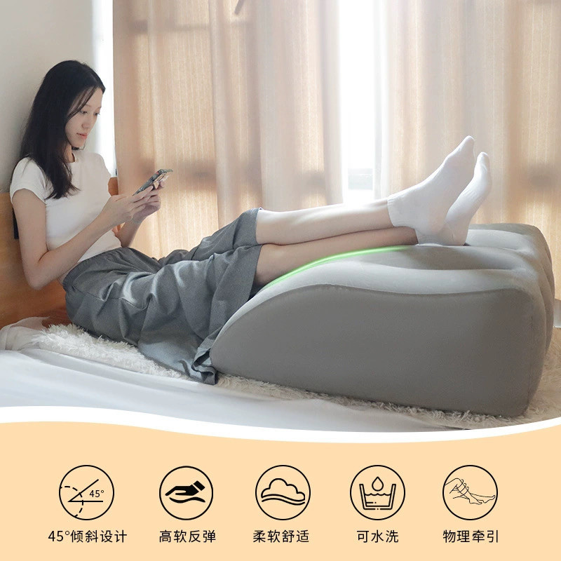 Gối Bơm Hơi Hỗ Trợ Nâng Chân, Đệm Giãn Tĩnh Mạch, Miếng Lót Ngủ Thoải Mái