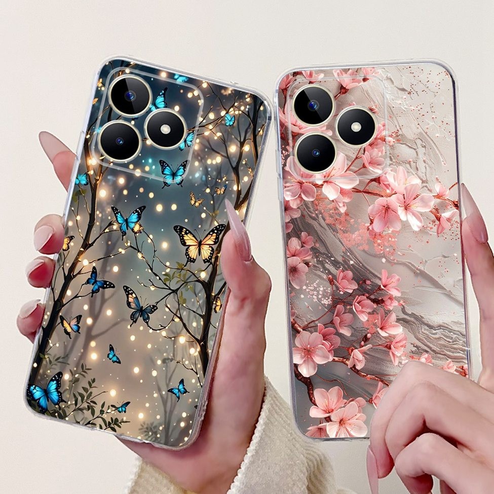 Dành Cho Realme Note 50 RMX3834 Ốp điện thoại Realme Narzo N53 RMX3761 Rõ Ràng Sang Trọng Bướm Tình Yêu Thời Trang Hoa Thoáng Mát Đẹp Trai Sư Tử Sơn