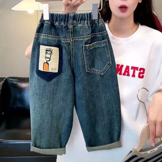 Quần jeans gradient cho bé trai mùa xuân và mùa thu, quần dài hoạt hình cho trẻ nhỏ
