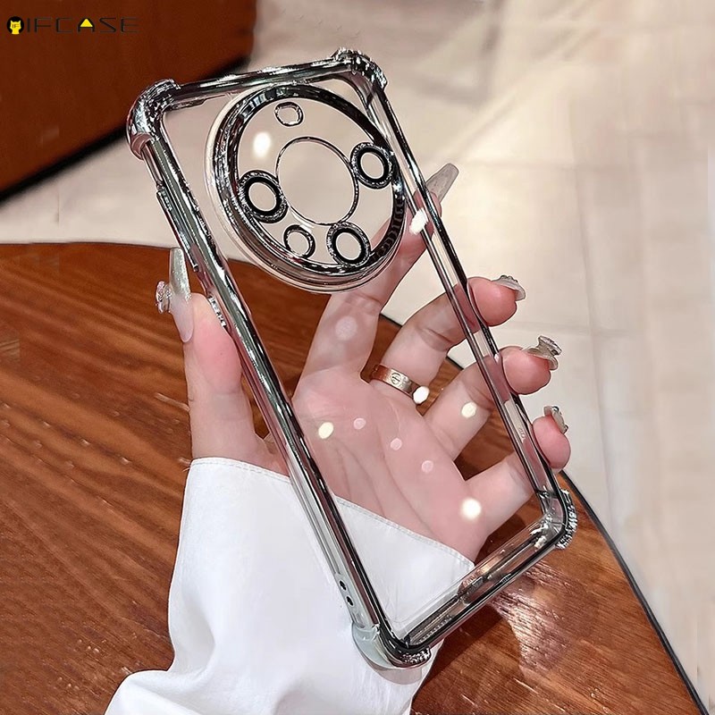Dành Cho Xiaomi 15T 15 14 14T Civi 3 4 Pro Ultra Ốp lưng Bốn Góc Túi Khí Chống Rơi Mạ Chống Sốc Kinh Doanh Sang Trọng Đơn Giản Trong Suốt Vỏ Mềm Ốp Lưng