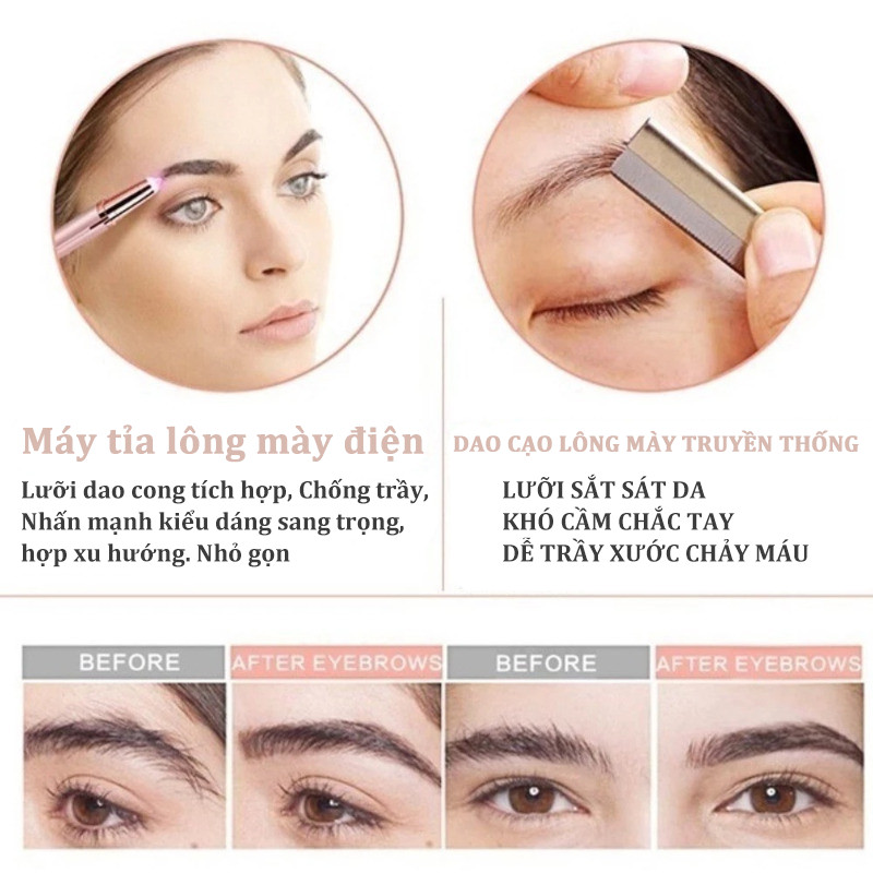 Bút tỉa lông mày cao cấp thiết kế nhỏ gọn,Máy Tỉa lông mày đa năng tiện lợi dễ dàng sử dụng dành