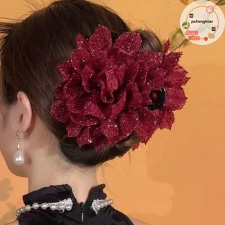 Pufangstar Thời Trang Lưới Đen Hoa Kẹp Tóc Nữ Đuôi Ngựa Kẹp Mũ Đội Đầu Tính Khí Hoa Tóc Vuốt Mũ Phụ Kiện Tóc VN