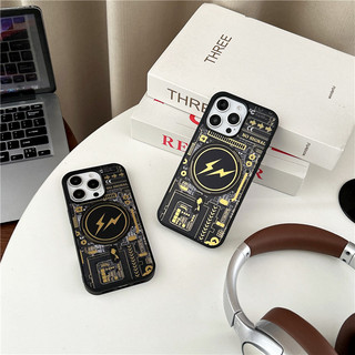 Ốp điện thoại Pikachu hình tia chớp tấm cơ khí từ tính cho iPhone 16 15 14 13 12 Pro Max Cape