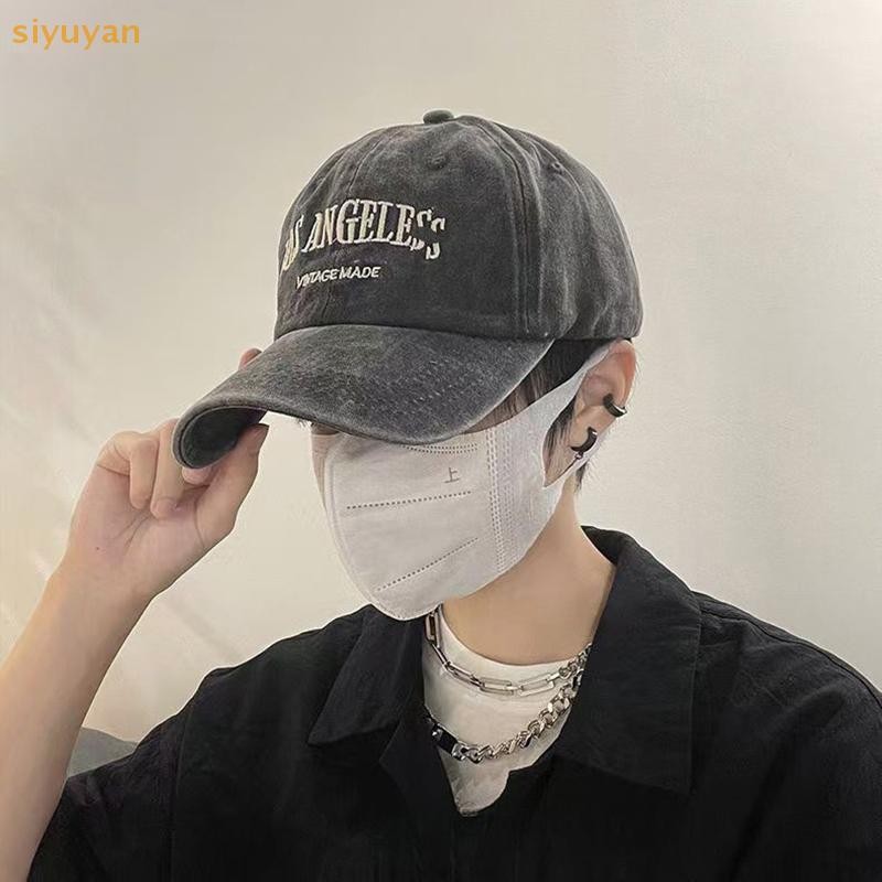 Siyuyan Cotton Retro Vintage Bóng Chày Nam Nữ Denim Chữ Thêu Mũ Cotton Mềm Top Hat Retro Unisex Mũ VN