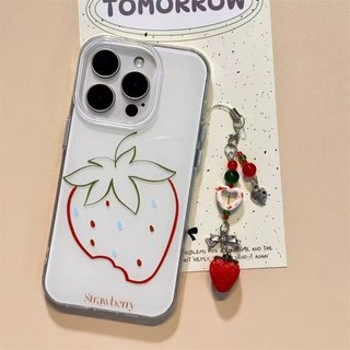 Ốp điện thoại Strawbury Chain S23Ultra đáng yêu có thể so sánh cho Samsung s20fe S21 S21PLUS S22 S23 S24 Vỏ siêu chống sốc S25 Plus S25ultra