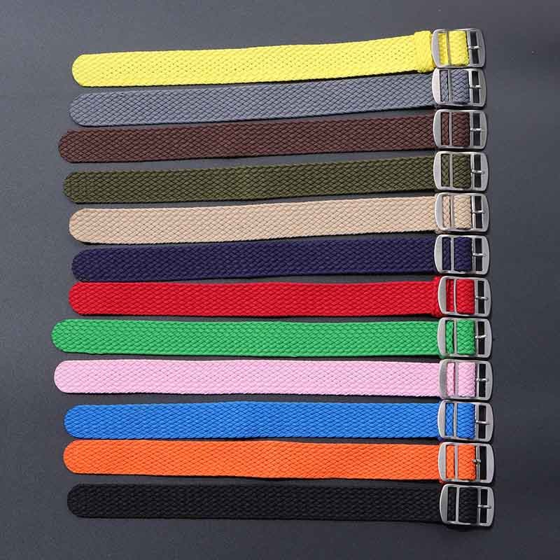 Dây đeo đồng hồ bằng vải Nylon bền Dây đeo đồng hồ dệt vải lanh mềm 14mm 16mm 18mm 20mm 22mm NATO Zulu Canvas Watchband Thể thao đầy màu sắc Dây đeo đa năng cho nam Vòng đeo tay nữ