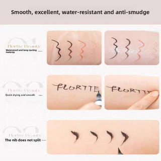 FLORTTE Kẻ mắt lụa Wow, dạng lỏng đầu mảnh lâu trôi, chống lem