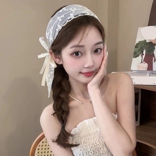 Dây buộc tóc ren mục vụ cổ điển - Băng đô hoa thêu cạnh rộng chống trượt cho bé gái ngọt ngào Hàn Quốc