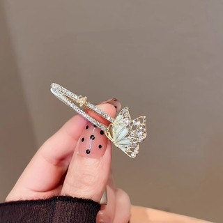 MAUROPOLI Kẹp tóc nữ bướm kim cương giả phong cách mới, tinh tế cho tóc mái và trán, sẵn sàng