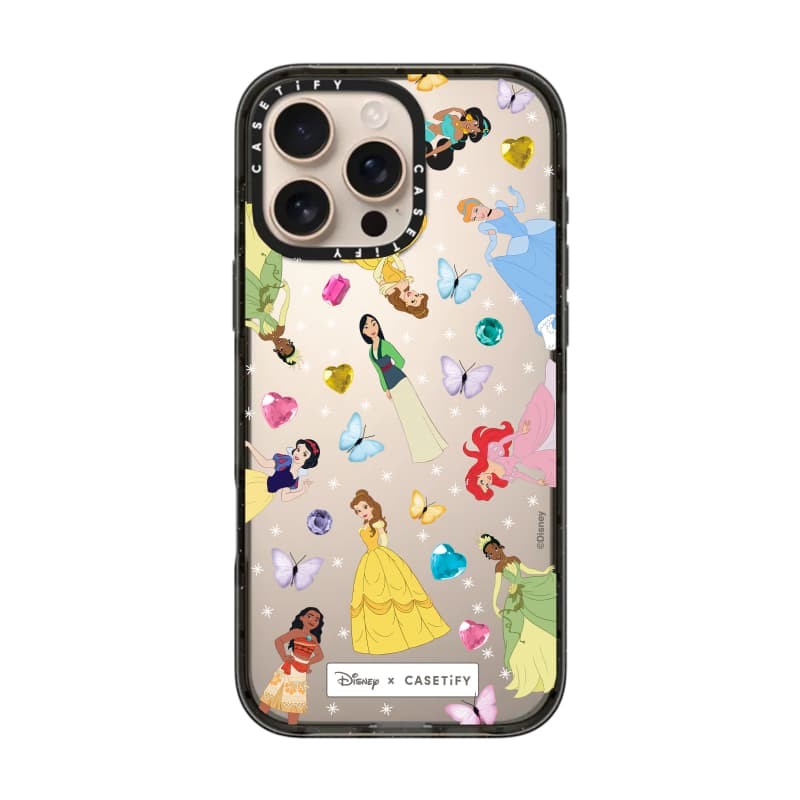 CASECASE X Disney Princess Case Black Edge Peach Haze Cotton Candy Collection Color Clear Hard Case Impact Case cho Apple IPhone 12 13 14 15 16 Pro Max Plus có hộp
