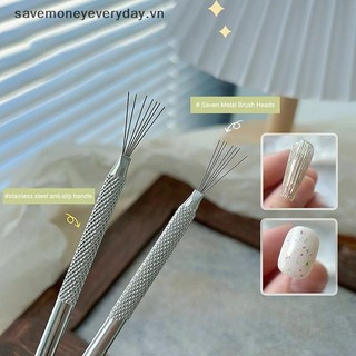 [savemoneyeveryday] Tranh vẽ móng tay đa chức năng 7 chân Bút tay cầm bằng thép không gỉ có thể uốn cong Bàn chải Gel UV Vẽ dụng cụ làm móng tay [vn]
