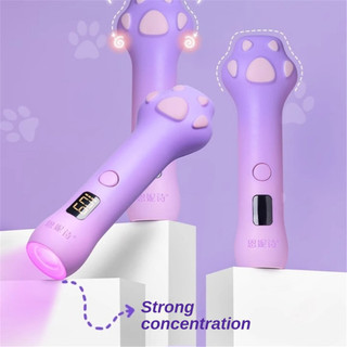 ANNIES Đèn móng tay cầm tay kiểu móng vuốt mèo, lưu trữ năng lượng, sấy khô nhanh, đèn trị liệu bằng ánh sáng, công cụ làm móng cho tiệm nail