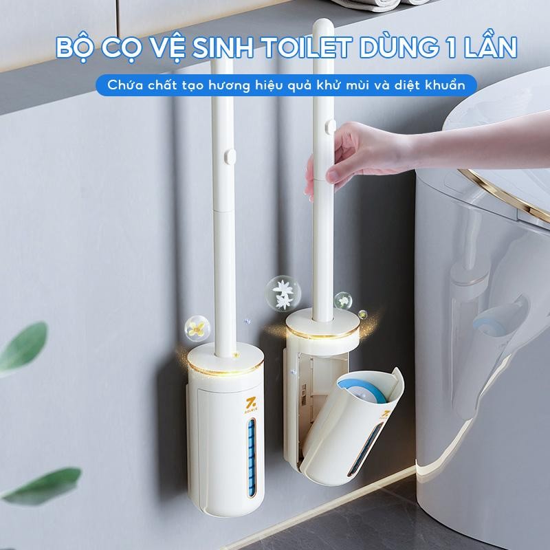 Ảnh Bộ cọ vệ sinh toilet TD03 dùng 1 lần Zolele  (Kèm Miếng Dán Tường) - Chính  Hãng 3