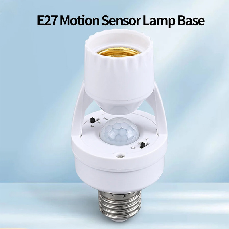 Đèn cảm biến Công tắc bóng đèn Led thông minh 360 độ Cảm biến chuyển động PIR E27 Đế đèn Giá đỡ bóng đèn Bộ chuyển đổi ổ cắm AC 85-265V Đế đèn có thể điều chỉnh