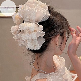 K2nightfee Sang Trọng Tính Khí Móng Vuốt Lớn Kẹp Nhiều Lớp Nơ Kẹp Tóc Đuôi Ngựa Kẹp Tóc Nữ Phụ Kiện Tóc VN