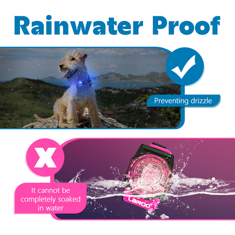 HamshMoc Pet Đèn LED Chống Mất Chống Nước Chó Dạ Quang Mặt Dây Sạc USB Với 3 Chế Độ Cho Chó Cổ Dây Xích Phụ Kiện