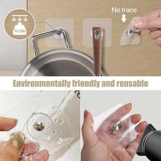 10-50 chiếc Móc tự dính trong suốt - Móc móng tay khung ảnh dính chắc chắn - Giá đỡ đồng hồ treo liền mạch