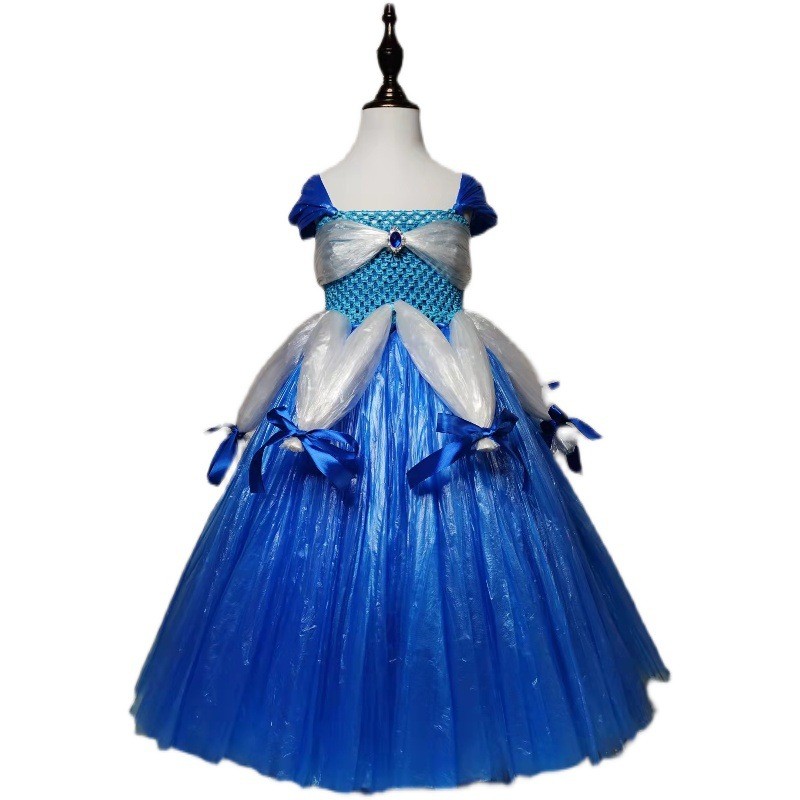 Trẻ Em Frozen Sophia Bạch Tuyết Bảo Vệ Môi Trường Trang Phục Thời Trang Thể Hiện Handmade Tự Làm Quần Áo Tập Đi Cha Mẹ-Con 12.11