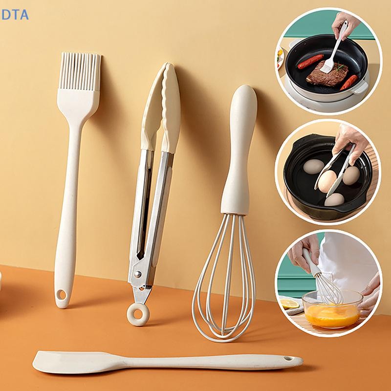 DTA Hộ Gia Đình Cấp Thực Phẩm Silicon Nướng Bánh Cạp Dầu Bàn Chải Đánh Trứng Kẹp Thực Phẩm Nướng Bánh Bộ Dụng Cụ Nấu Ăn Dụng Cụ Nhà Bếp PO