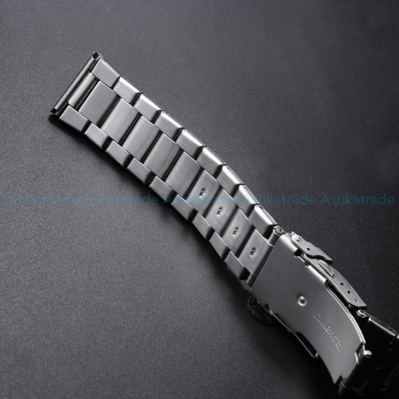 Dây đeo đồng hồ bằng thép không gỉ đầu cong 22mm Dây đeo đồng hồ kim loại đầu phẳng thay thế Dây đeo đồng hồ đa năng cho SEIKO Diver Vòng tay nam nữ có khóa gấp màu bạc