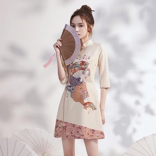 Đầm sườn xám phong cách Trung Quốc cải tiến, trẻ trung cho mùa hè