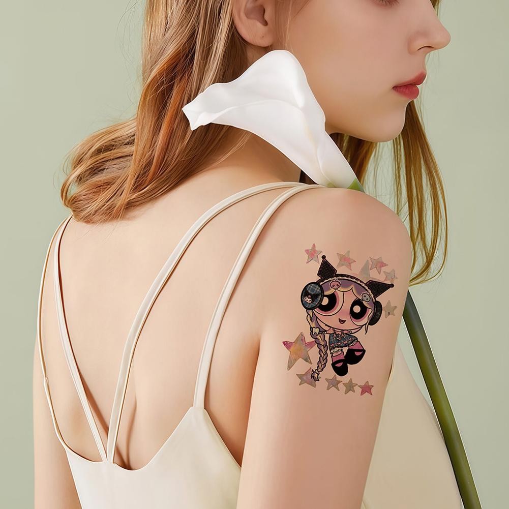 The Powerpuff Girls Hình Xăm Miếng Dán Hoạt Hình Dễ Thương Trẻ Em Chống Thấm Nước Lâu Dài Hình Xăm L7k1