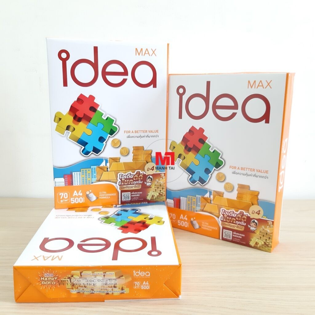 [ 1 REAM 500 TỜ ] Giấy A4 Idea định lượng 70gsm.