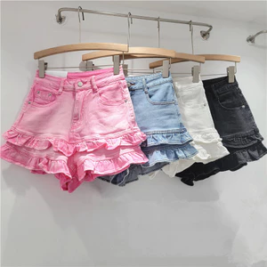 Phiên Bản Hàn Quốc Ngọt Ngào Nấm Cạnh Quần Short Denim Nữ Mùa Hè Siêu Đẹp Co Giãn Tất Cả Trận Đấu Cao Cấp Ôm Hơn Nhìn
