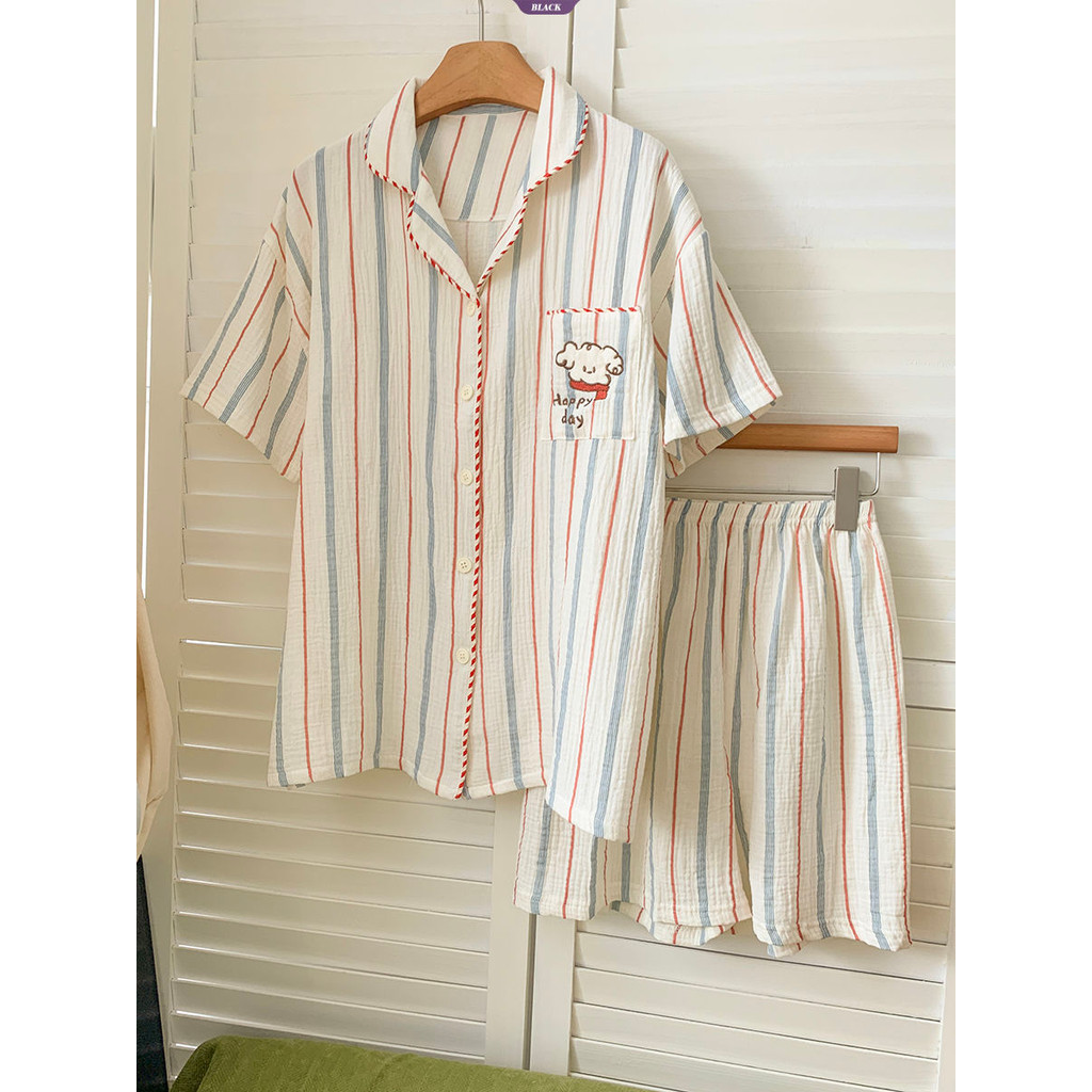 Bộ Đồ Ngủ Chó Xoăn Nữ Ins Phong Cách Mùa Hè Mới Dễ Thương Ngọt Ngào Quần Short Tay Ngắn Giá Trị Cao Bộ Quần Áo Gia Đình [BL]
