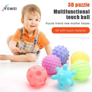 YOWEI 6 Cái Đồ Chơi Cho Bé Quả Bóng Cảm Giác Cho Trẻ Em Họa Tiết Tay Chạm Massage Mềm Mại Trẻ Sơ Sinh Lục Lạc Cảm Giác Đồ Chơi Tắm Giáo Dục VN