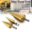 Bộ mũi khoan hình nón bước bằng thép HSS cỡ lớn Máy cắt lỗ 4-12 / 20 / 32mm VN