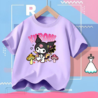 2025 Kuromi Và My Melody Bé Gái Áo Thun Nữ Tay Ngắn Anime Dễ Thương Tee Trẻ Em Hoạt Hình Trang Phục
