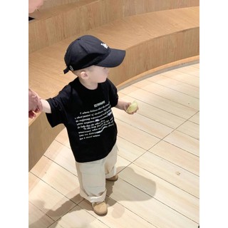 Áo thun ngắn tay cotton mới cho trẻ em mùa hè, rộng rãi, phong cách Hàn Quốc cho bé trai, áo thun thường ngày cho bé gái