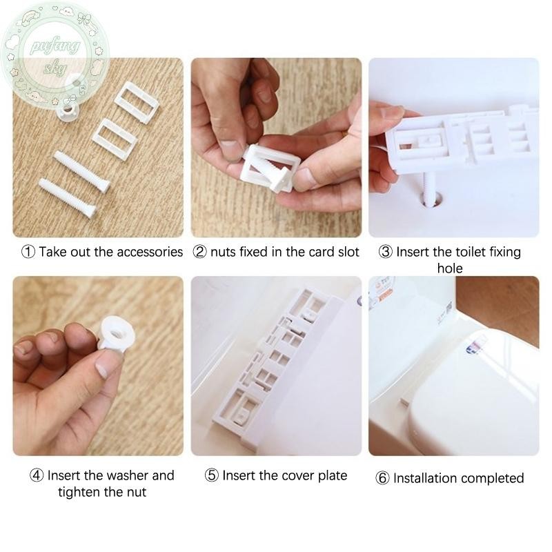 PUSKY Nắp Bồn Cầu Bản Lề Bu Lông Sửa Chữa Phụ Kiện Vít Vòng Đệm Bộ Đa Năng Thay Thế Nắp Bồn Cầu Bộ Ốc Vít VN
