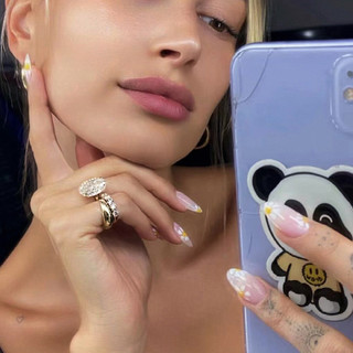 Châu Âu Mỹ ins Phong Cách Mới Carat Lớn Hình Bầu Dục Giả Nhẫn Kim Cương Nữ Phóng Đại