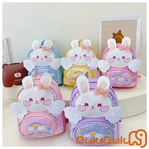 balo mẫu giáo Kawaii Phim hoạt hình thỏ in hình Túi đi học nhẹ cho bé gái Bé trai 1-3 tuổi