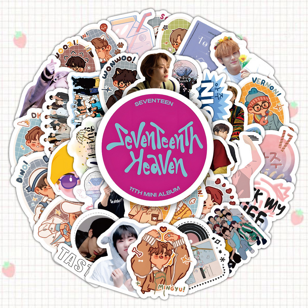 40-100 Cái / bộ SEVENTEEN HEAVEN Miếng Dán Ảnh Q - phiên bản graffiti Jeonghan JUN JOSHUA HOSHI WOOXI MINGYU Hành Lý Notebook Laptop Điện Thoại Sổ Tay DIY Kpop Sticker YM
