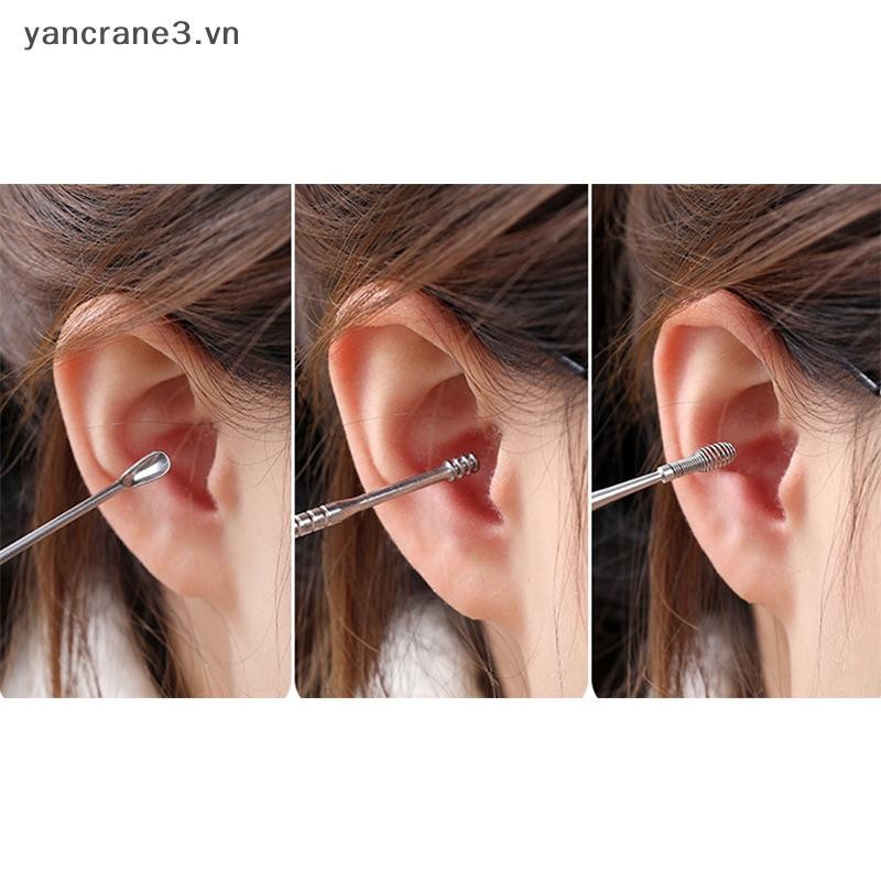 {YAN3} 6 Cái / bộ Dụng cụ lấy ráy tai Dụng cụ lấy ráy tai bằng thép không gỉ Dụng cụ xỏ lỗ Earwax Curette Spoon Care Ear Clean Tools {yancrane3.vn}