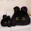 YOLOGO Mèo Đen Sang Trọng Búp Bê, Bóng Tròn Cuddly Đệm Gối, Hoạt Hình 4 Kích Thước Plushie Đồ Chơi Nhồi Bông Quà Tặng