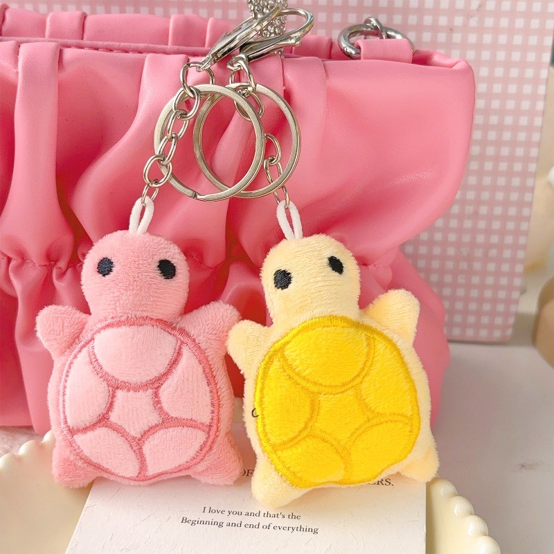 Mặt dây chuyền búp bê sang trọng hình con rùa dễ thương - Móc khóa đồ chơi sang trọng hình động vật hoạt hình - Nhẫn chìa khóa sáng tạo, vui nhộn, đầy màu sắc - Đồ trang trí Quà tặng cho bạn gái, bạn bè - Túi xách đi học treo quyến rũ