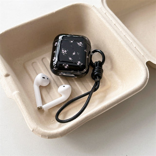 Mảnh hoa nhỏ màu đen cho AirPods 1 / 2 3 Pro Pro2 Pro3 Airpod4