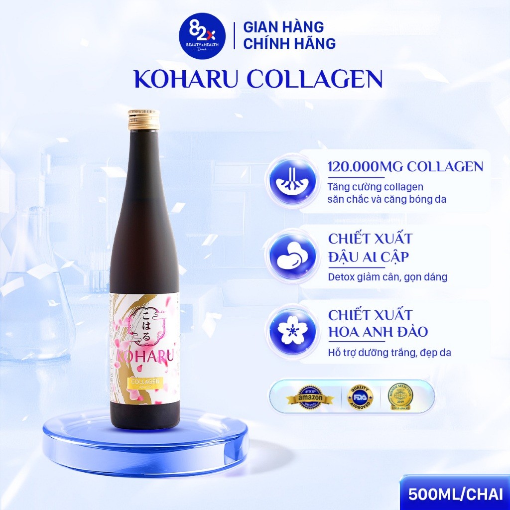 Ảnh [Date 8/2025] 82X Nước Uống Đẹp Da KOHARU COLLAGEN Chai 500ml Chứa 84000mg Collagen Peptide - Khỏe Tóc & Móng 2