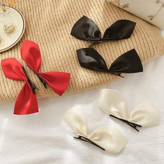 [GOU] 2 Cái / bộ Kẹp Tóc Màu Đen Cho Bé Gái Barrettes Phụ Kiện Tóc Dễ Thương Trẻ Em Ruy Băng Màu Người Phụ Nữ Kẹp Tóc Hairgrip VN