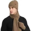 NKSFX Giữ Ấm Bộ, Khăn Găng Tay Bò Mùa Đông Làm Dày, Lót Lông Cừu Mềm Dệt Kim Màu Trơn Unisex Mũ Cổ Dành Cho Nam Nữ