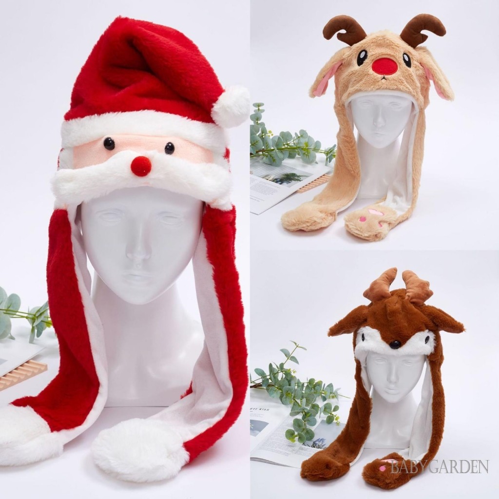 / / -Giáng Sinh Di Chuyển Mũ Tai Ông Già Noel Dễ Thương Nai Sừng Tấm Sang Trọng Mềm Mại Mùa Đông Mũ Ấm Áp Cho Nữ Bé Gái